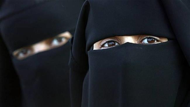 A file photo of women wearing burqas